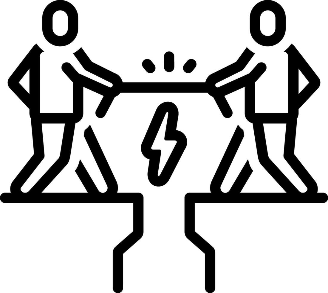 Black line icon for rivalry vector