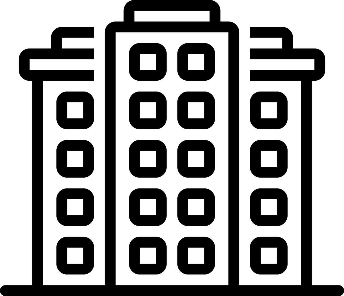 Black line icon for hotel vector