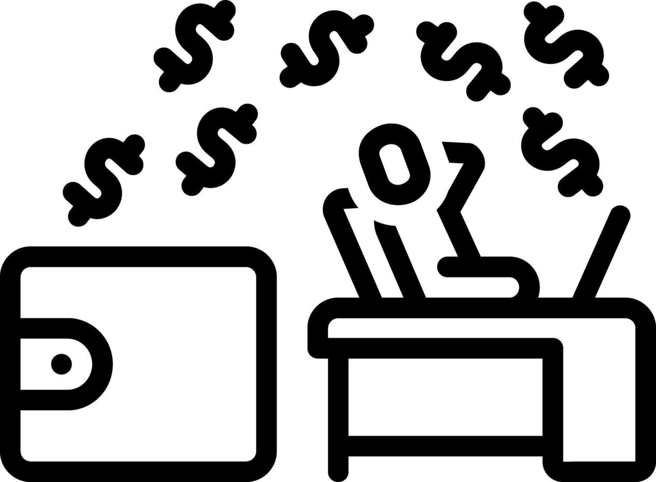 Black line icon for passive income vector