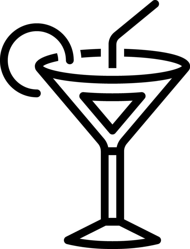 Black line icon for cocktail vector
