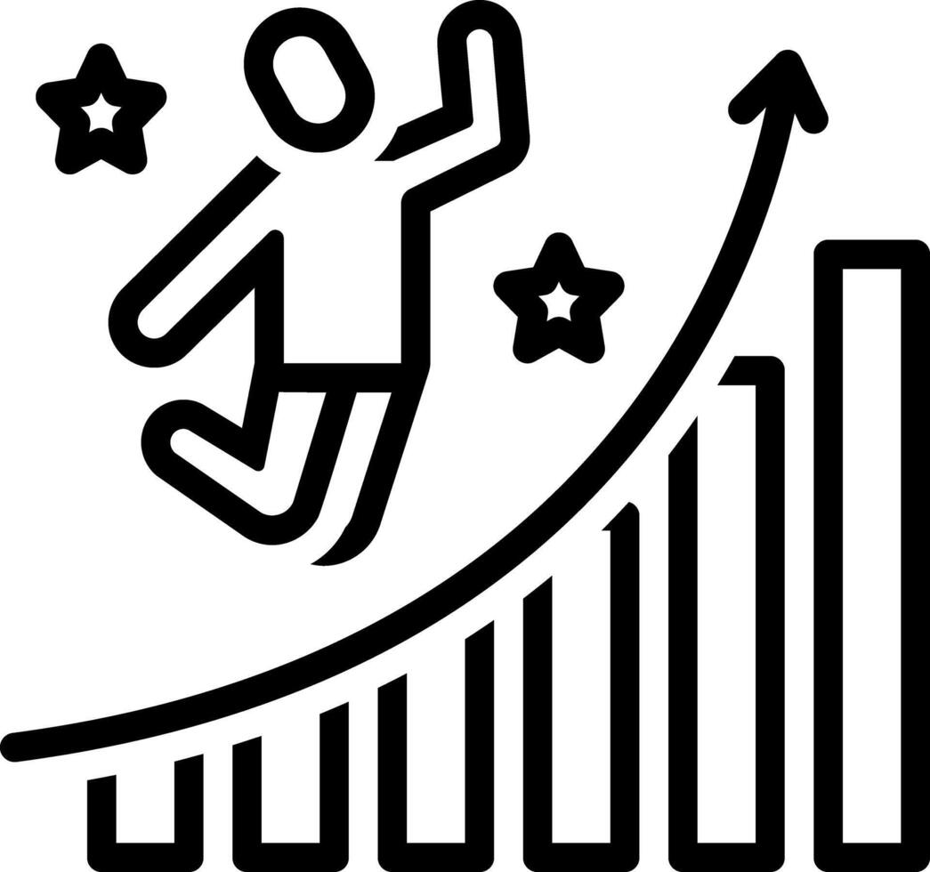 Black line icon for success vector