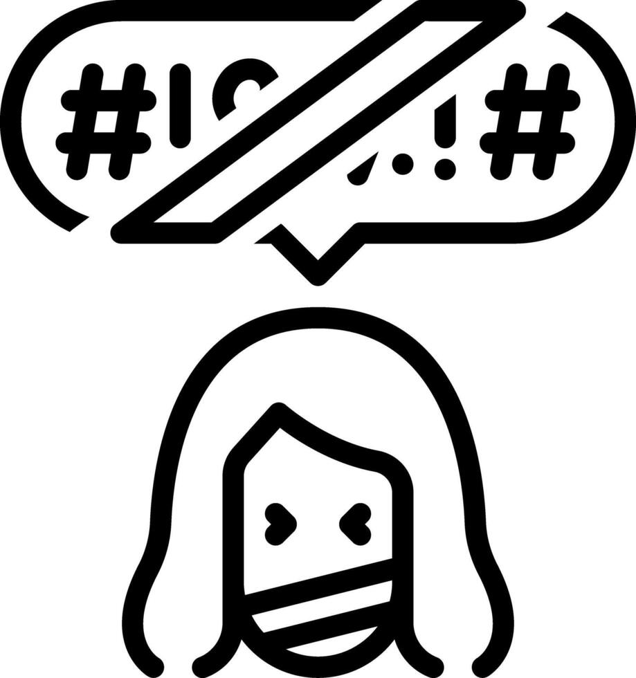 Black line icon for censored vector