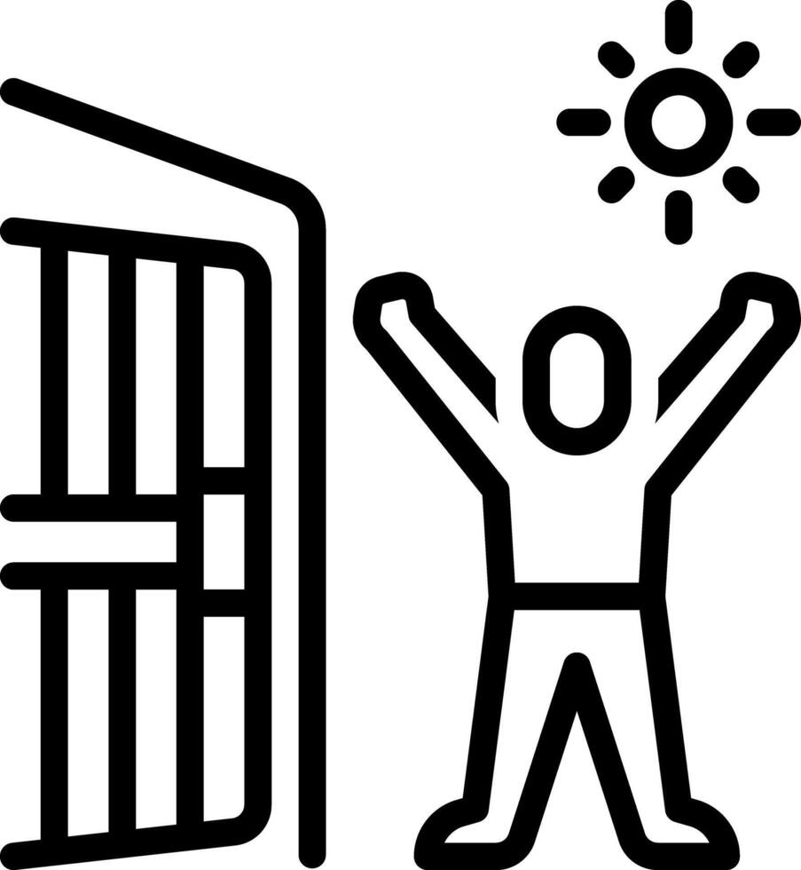 Black line icon for freedom vector
