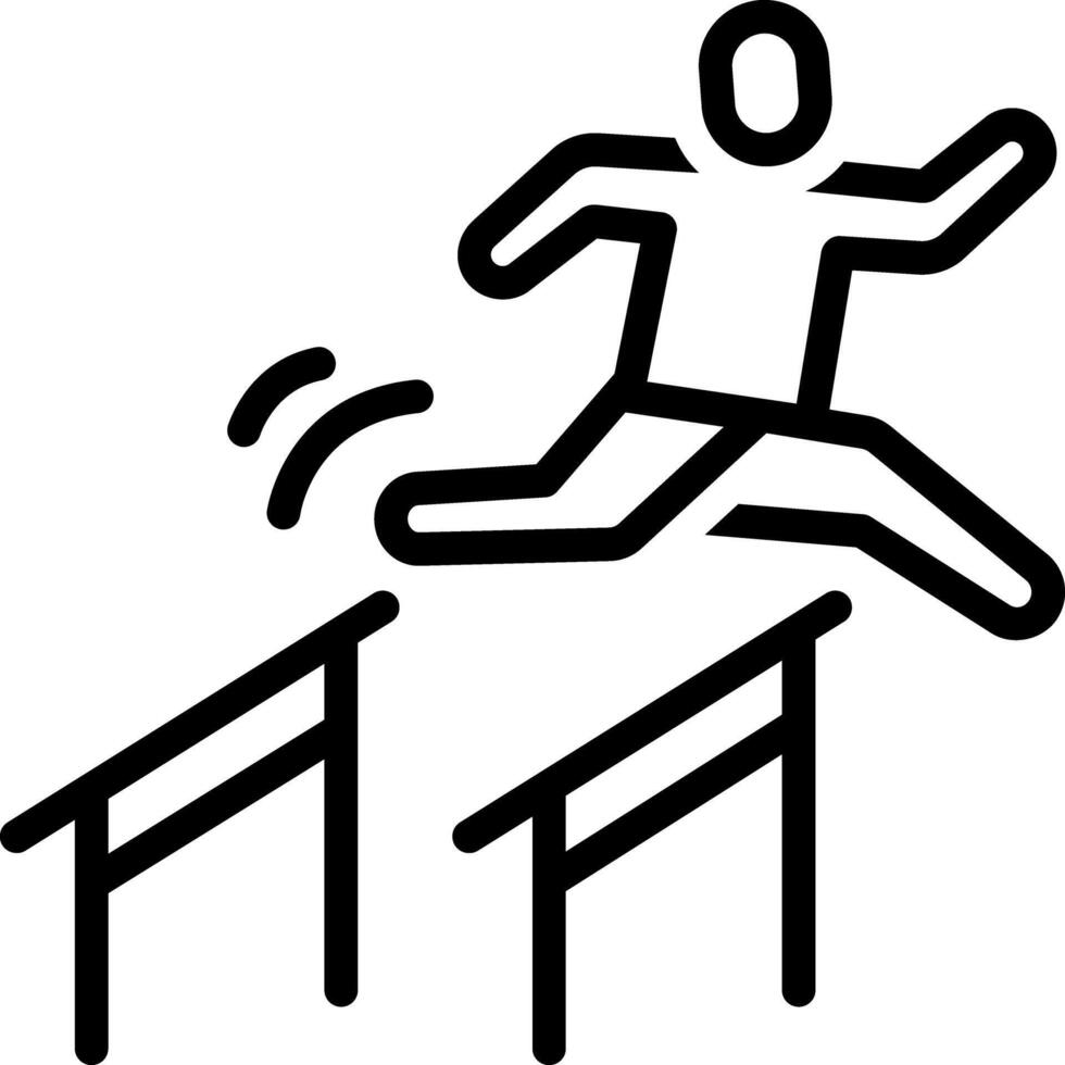 Black line icon for hurdle vector