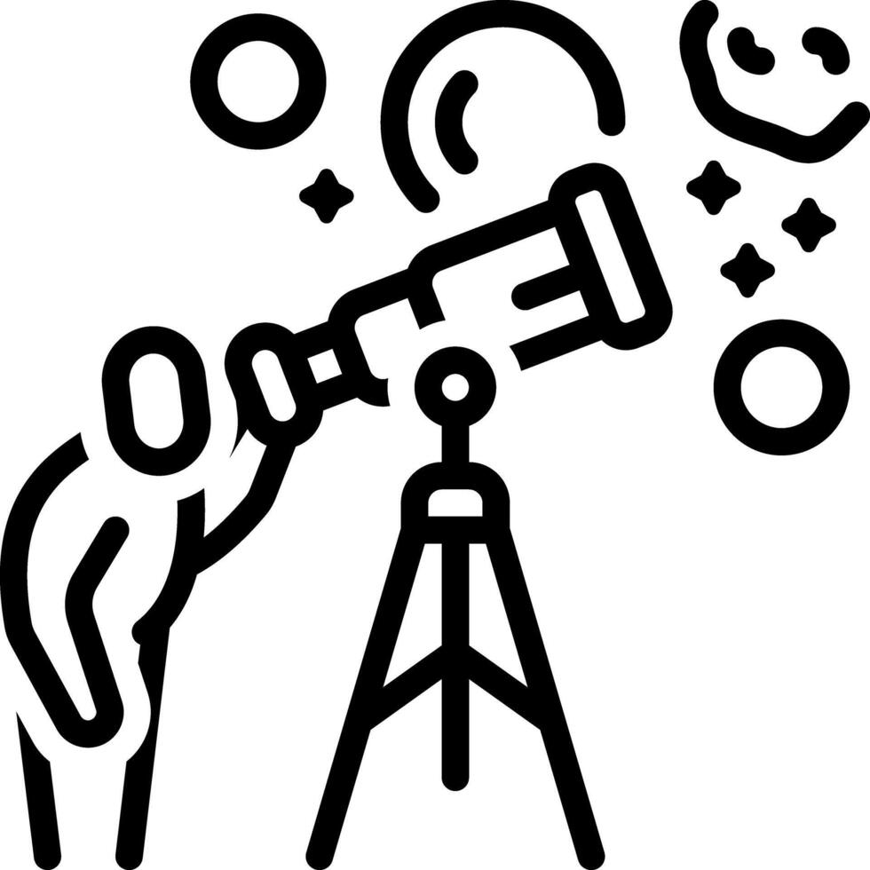 Black line icon for astronomer vector