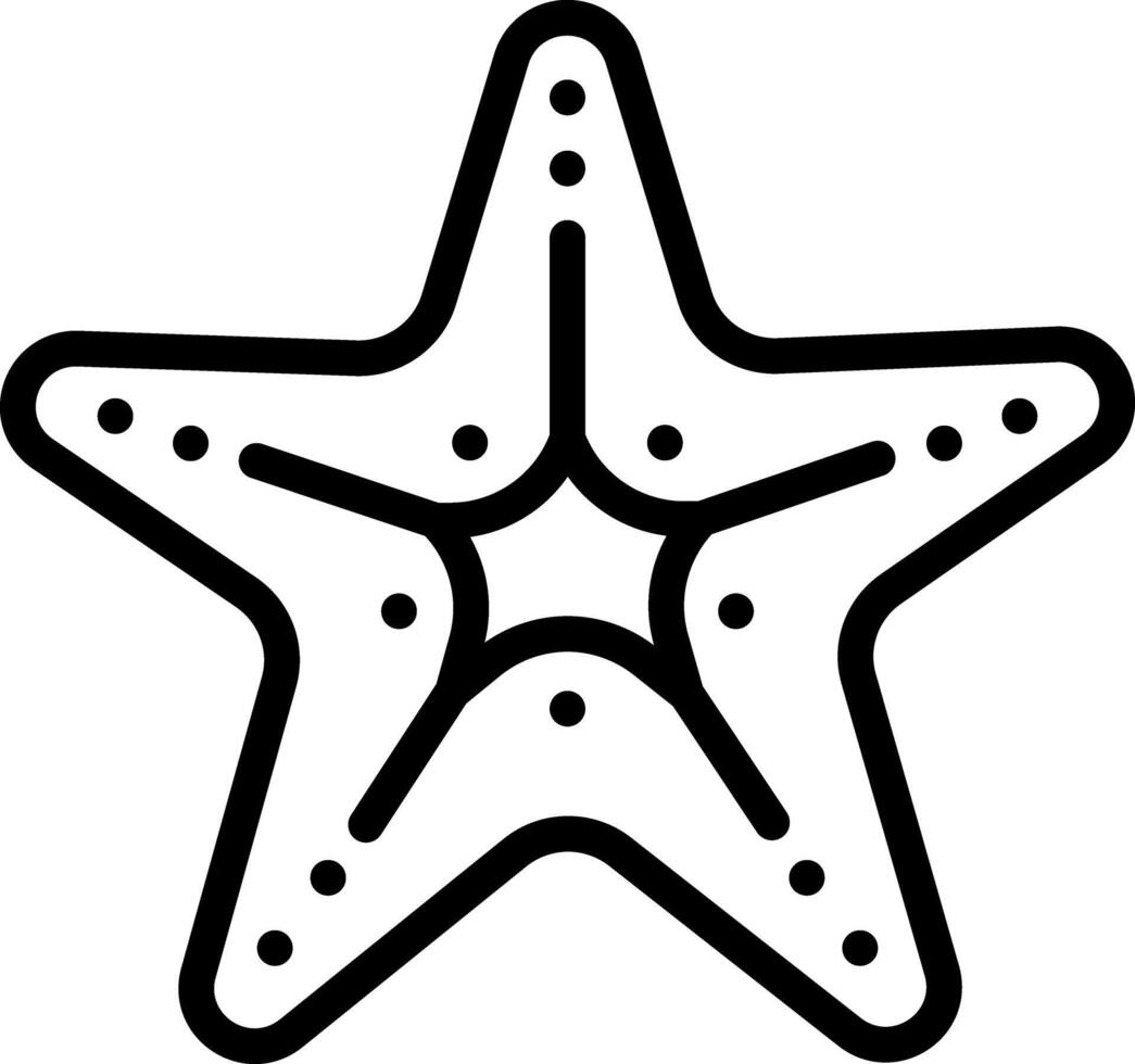 Black line icon for sea star vector