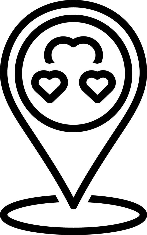 Black line icon for pin vector