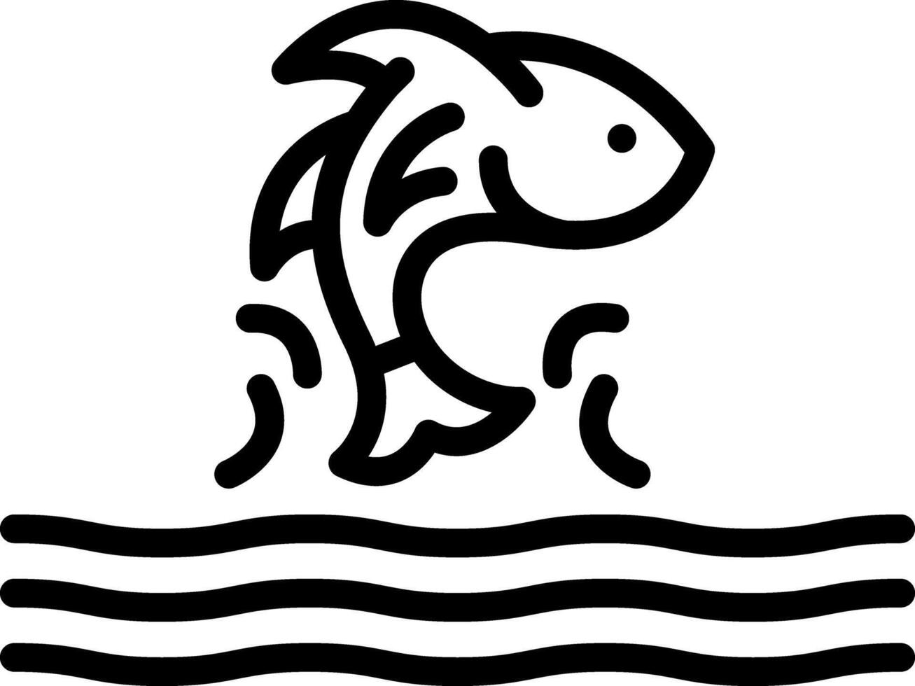 Black line icon for fish vector