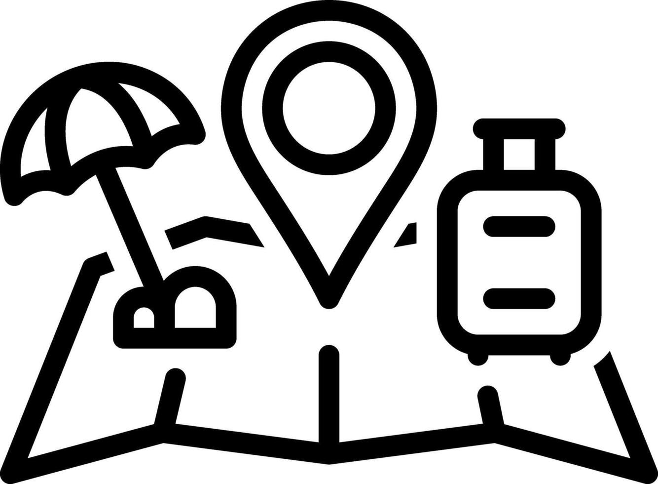 Black line icon for destination vector