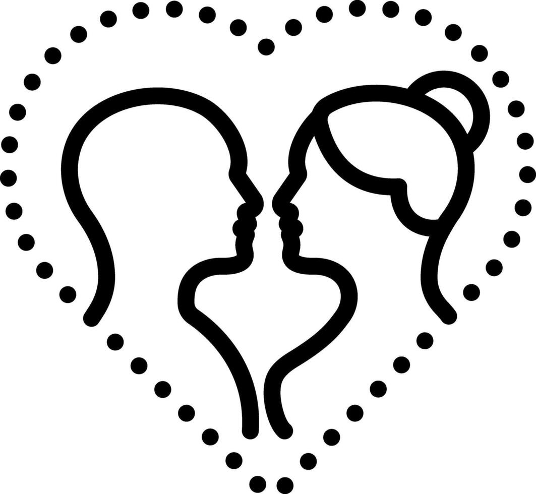 Black line icon for couple vector
