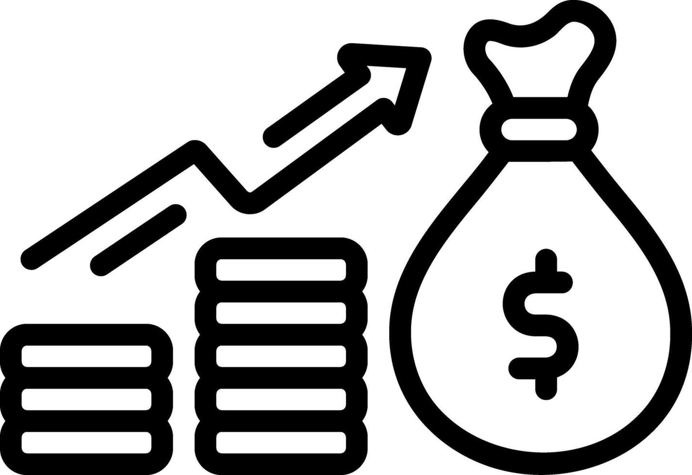 Black line icon for earnings vector