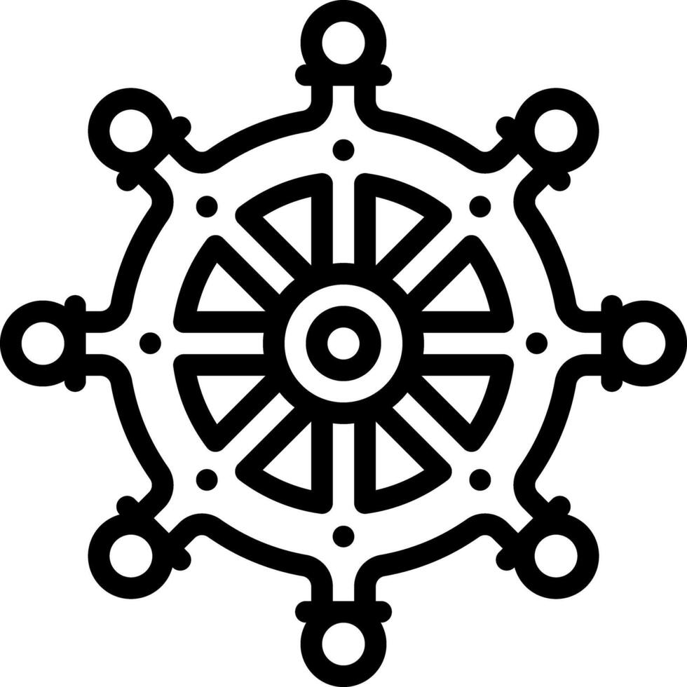 Black line icon for helm vector