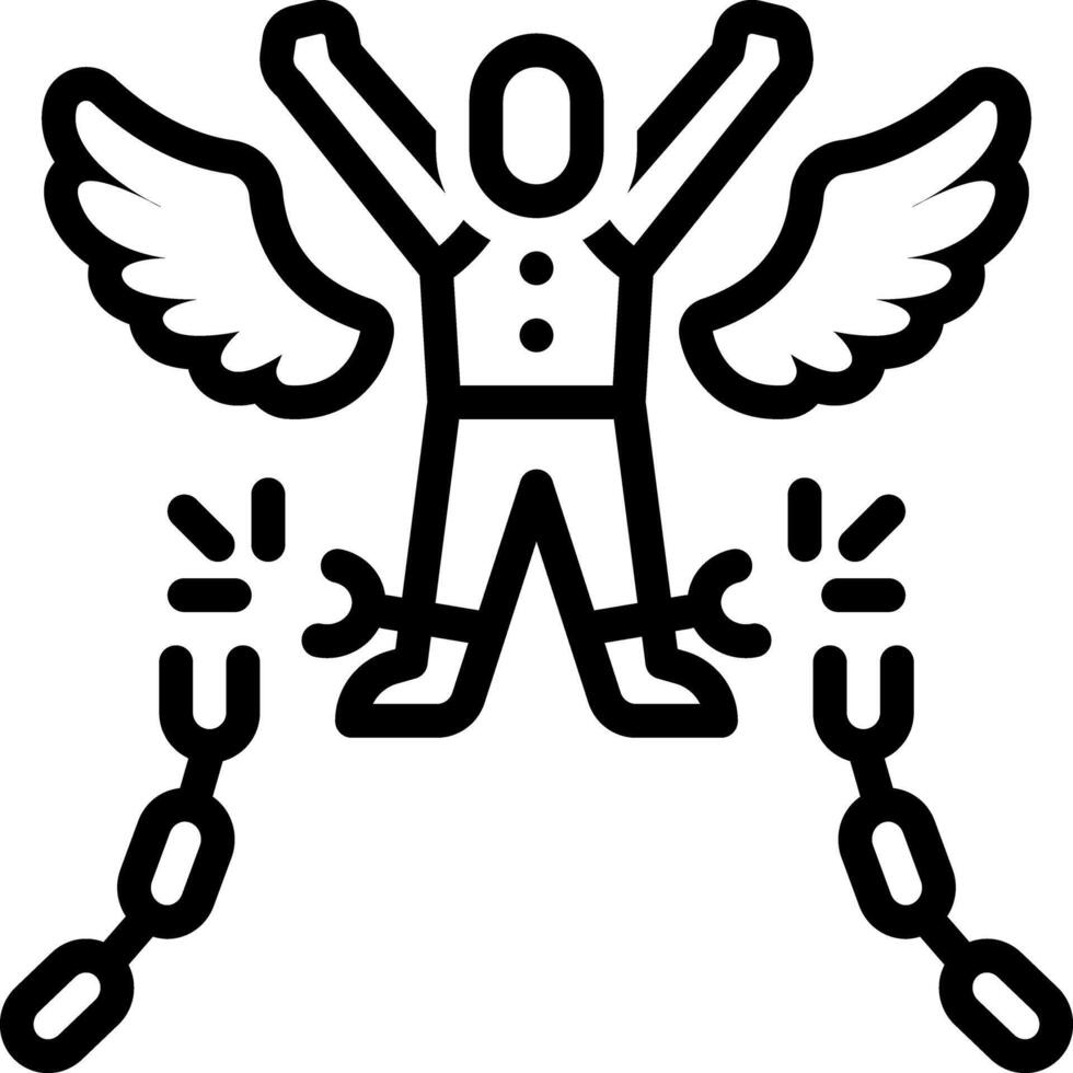 Black line icon for freedom vector