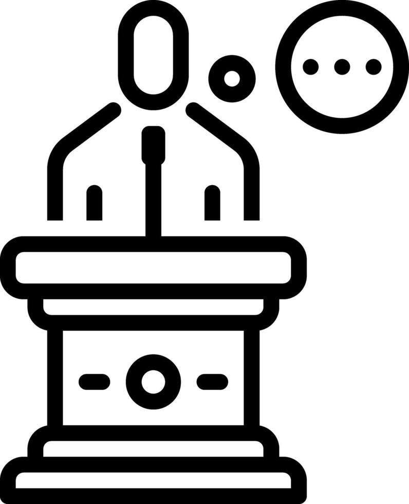 Black line icon for speech vector