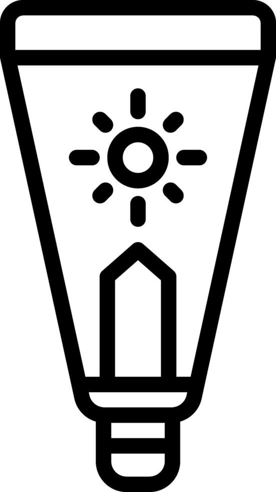 Black line icon for sunscream vector
