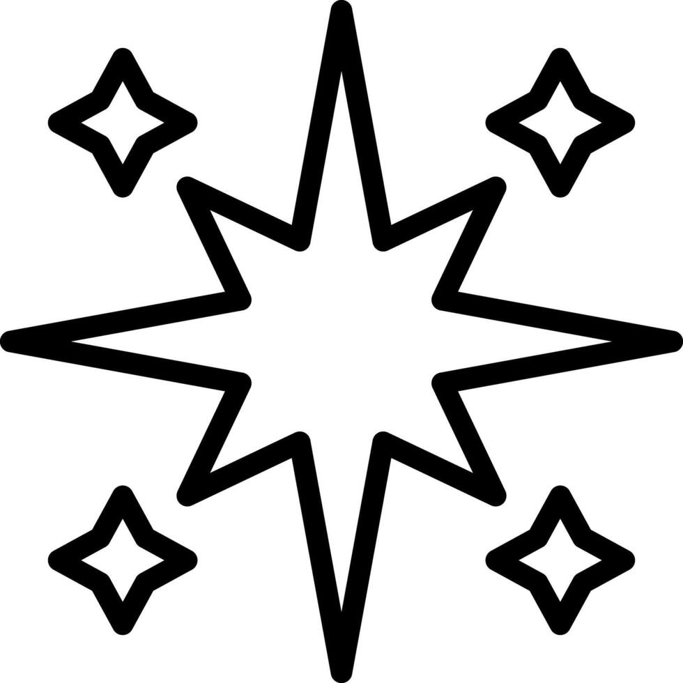 Black line icon for star vector