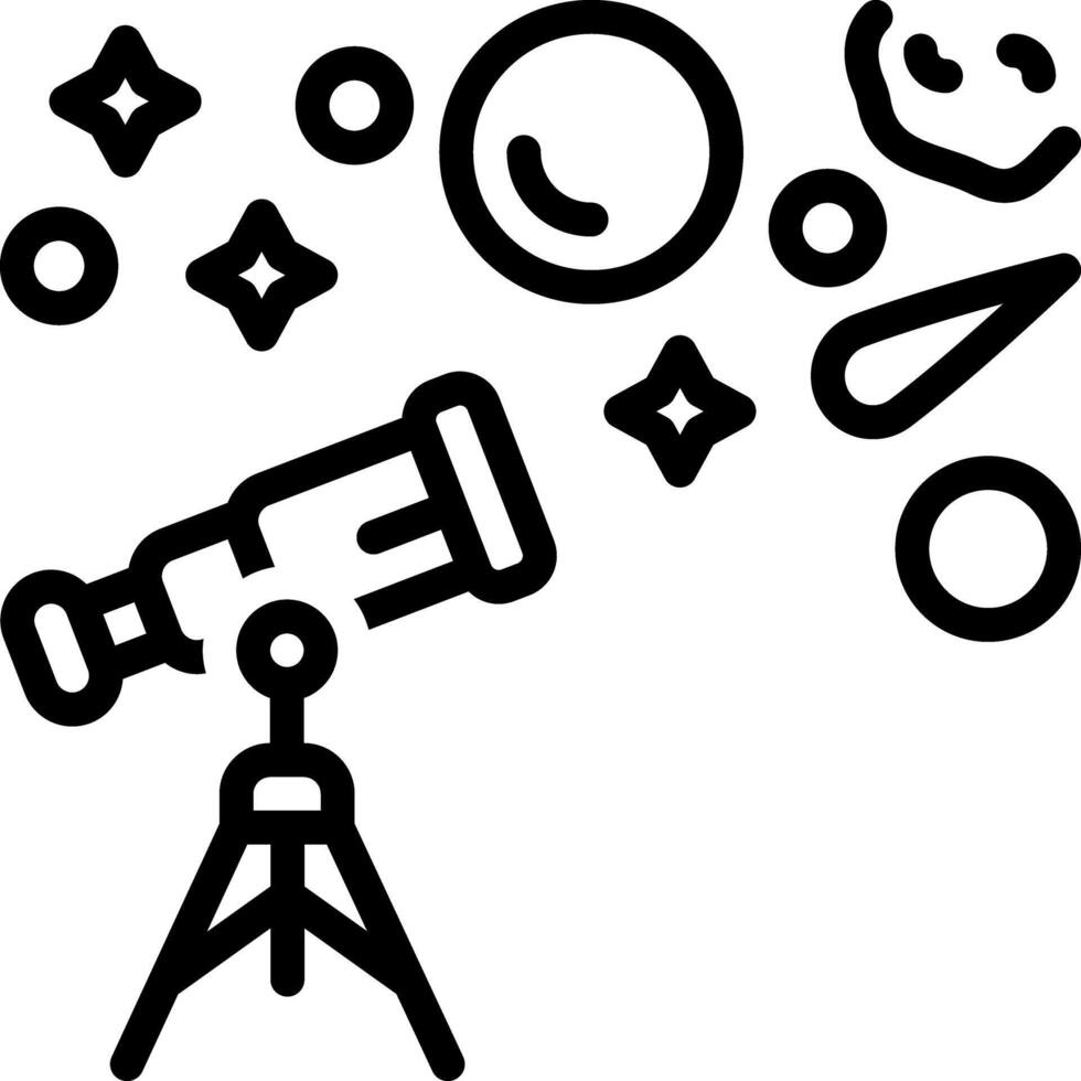 Black line icon for stargazing vector