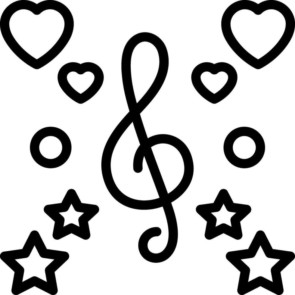 Black line icon for music vector