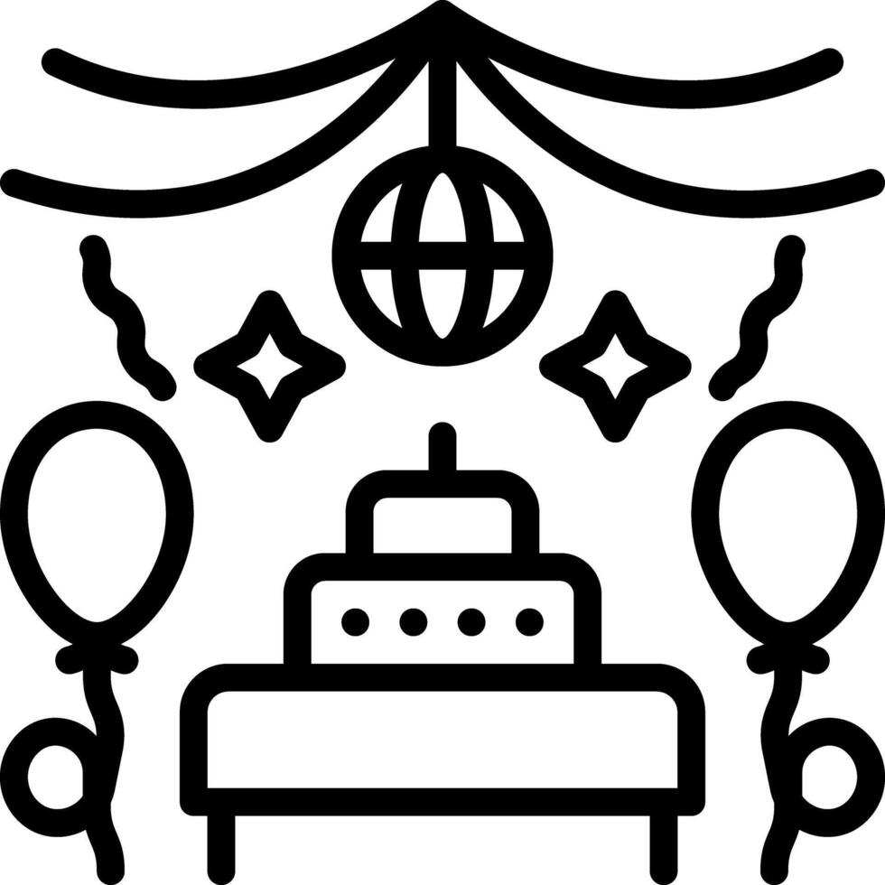 Black line icon for party vector