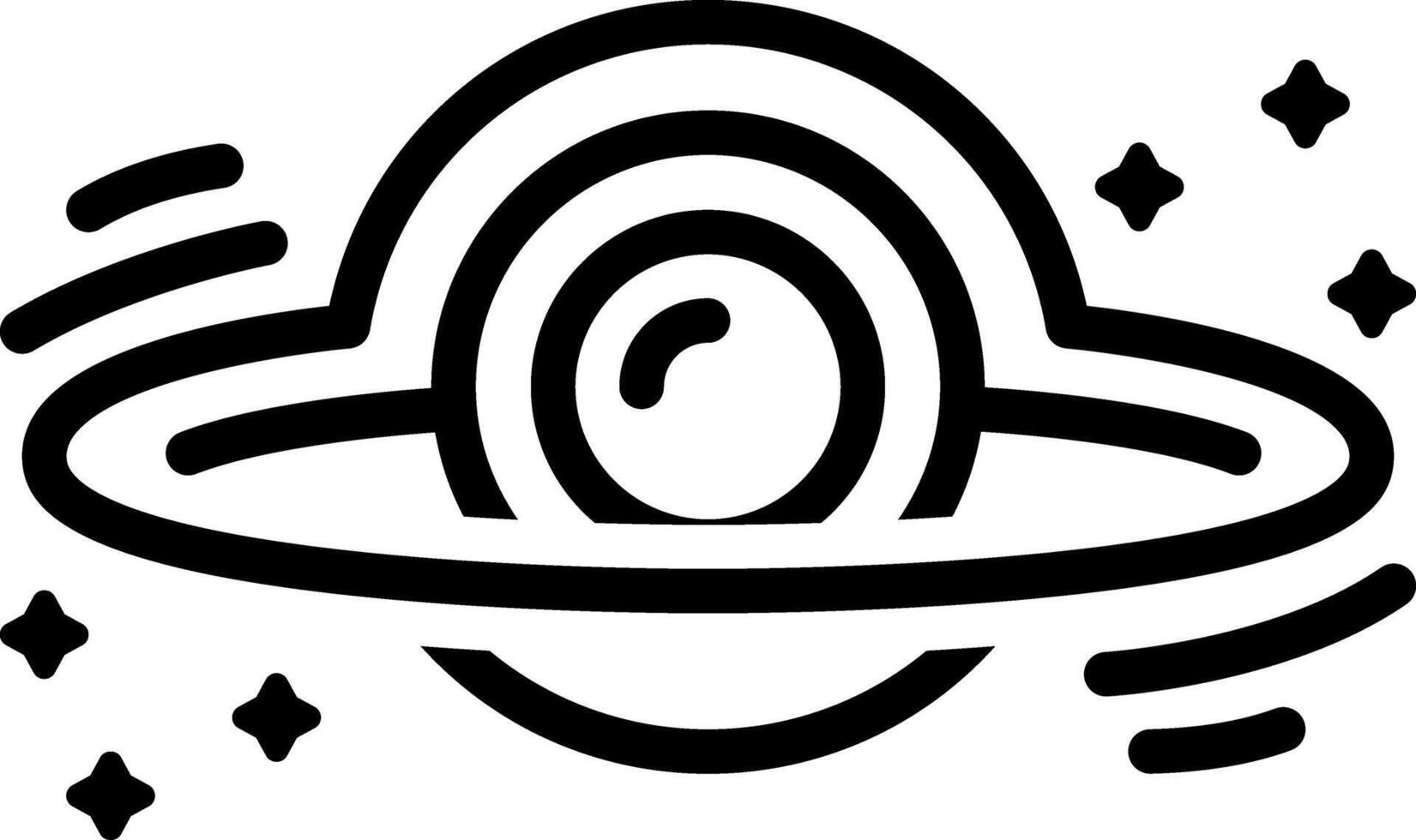 Black line icon for black hole vector