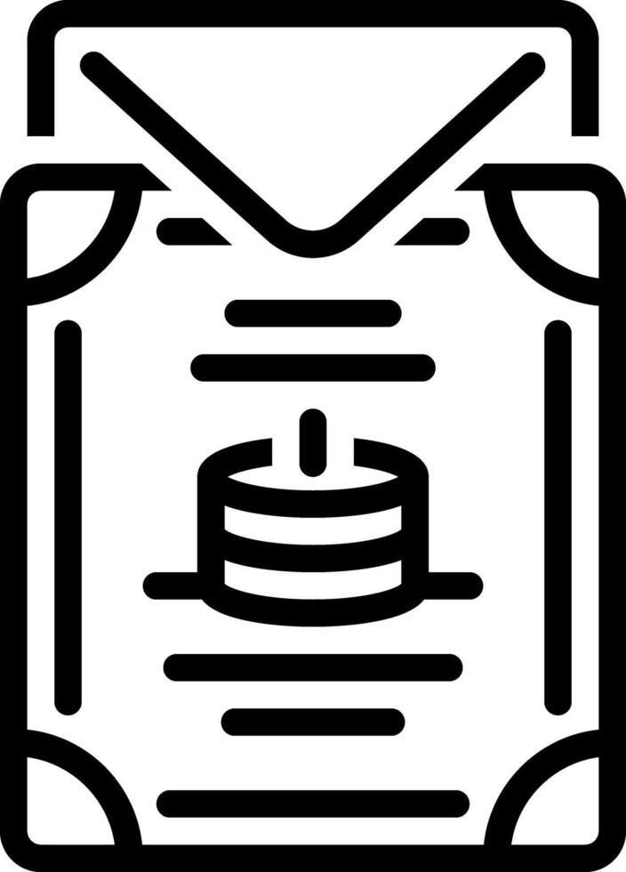 Black line icon for invitation vector