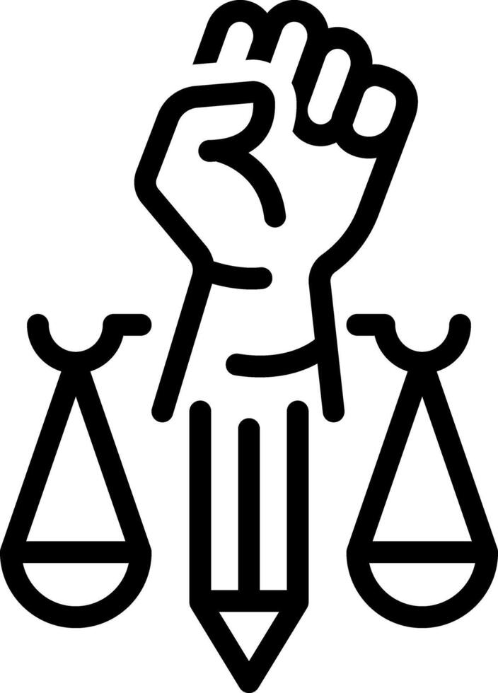 Black line icon for human right vector