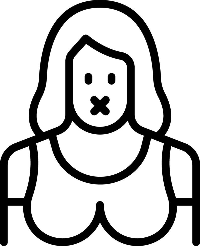 Black line icon for prohibited vector