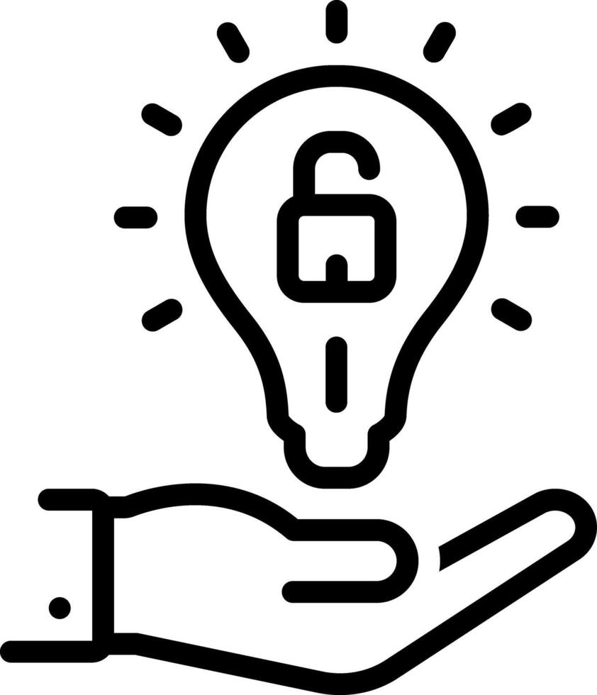 Black line icon for problem solving vector