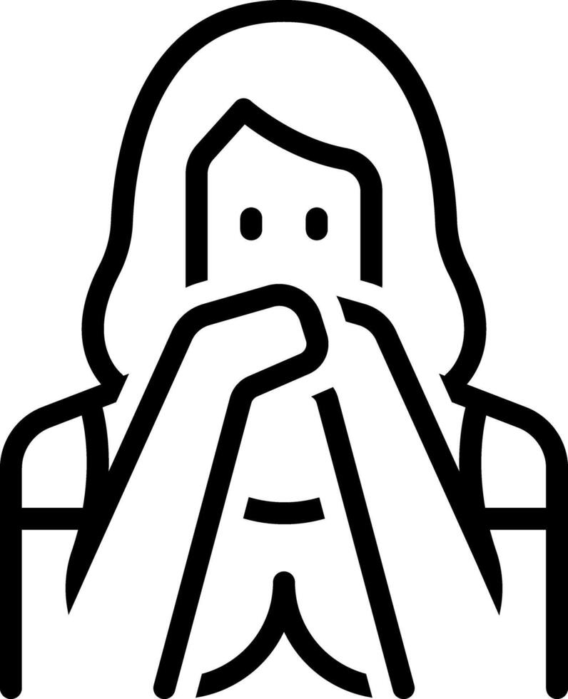Black line icon for mute people vector