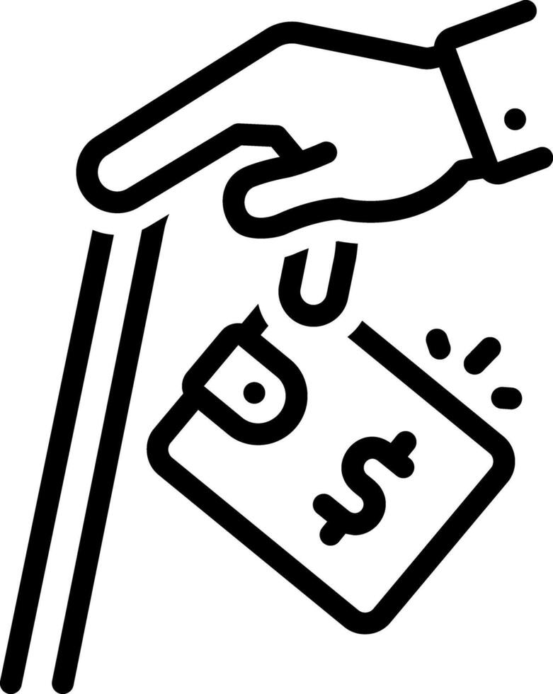 Black line icon for pension vector