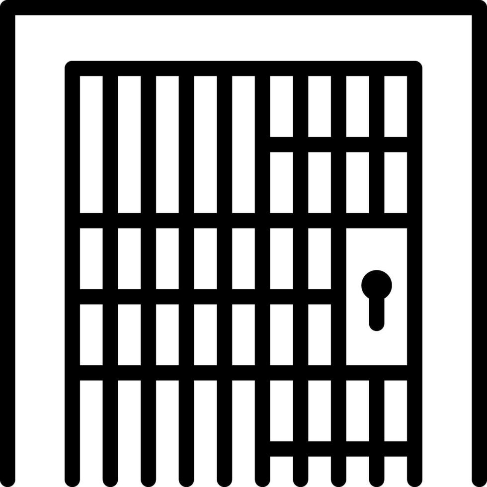Black line icon for jail vector