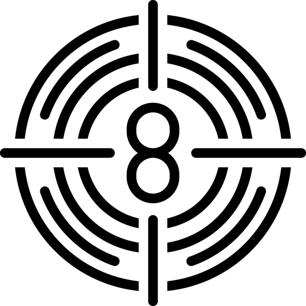 Black line icon for countdown vector