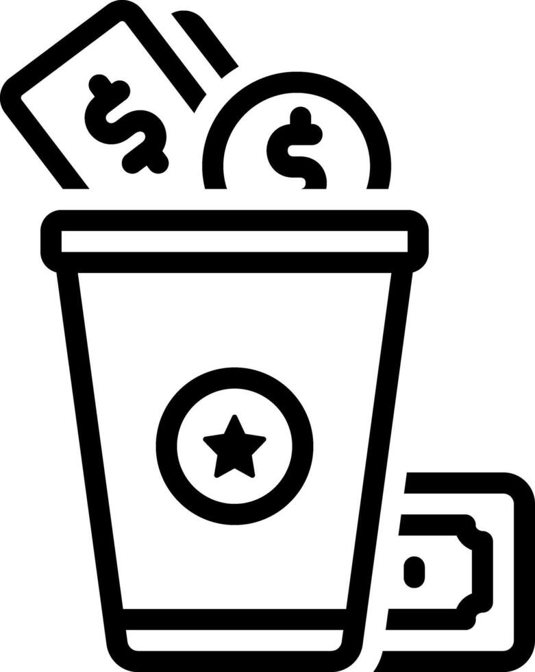 Black line icon for disposable vector