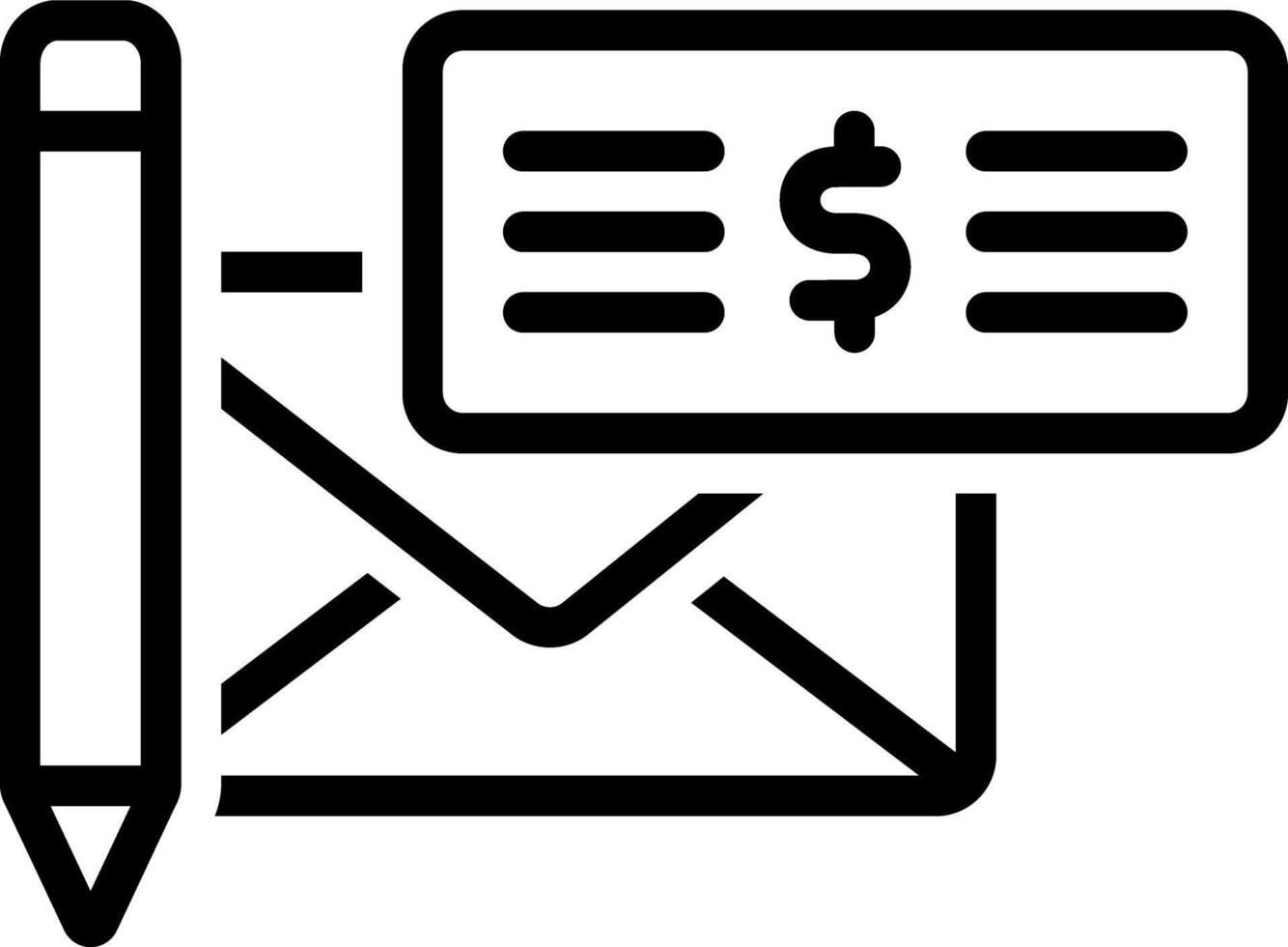 Black line icon for paycheck vector