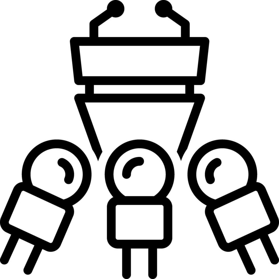 Black line icon for press vector