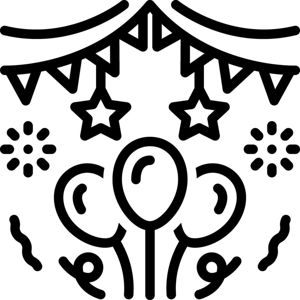 Black line icon for celebrate vector