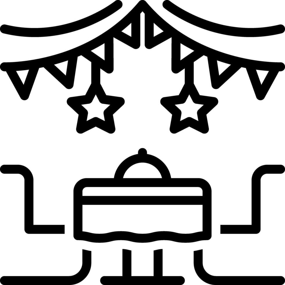 Black line icon for dinner vector