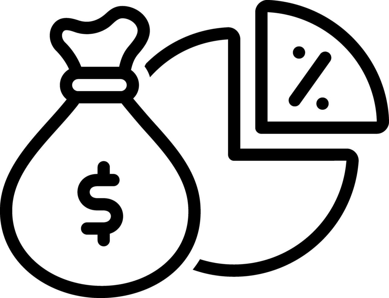 Black line icon for dividends vector