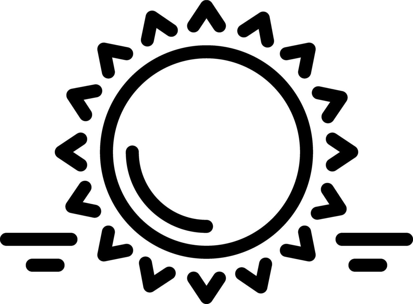 Black line icon for sun vector