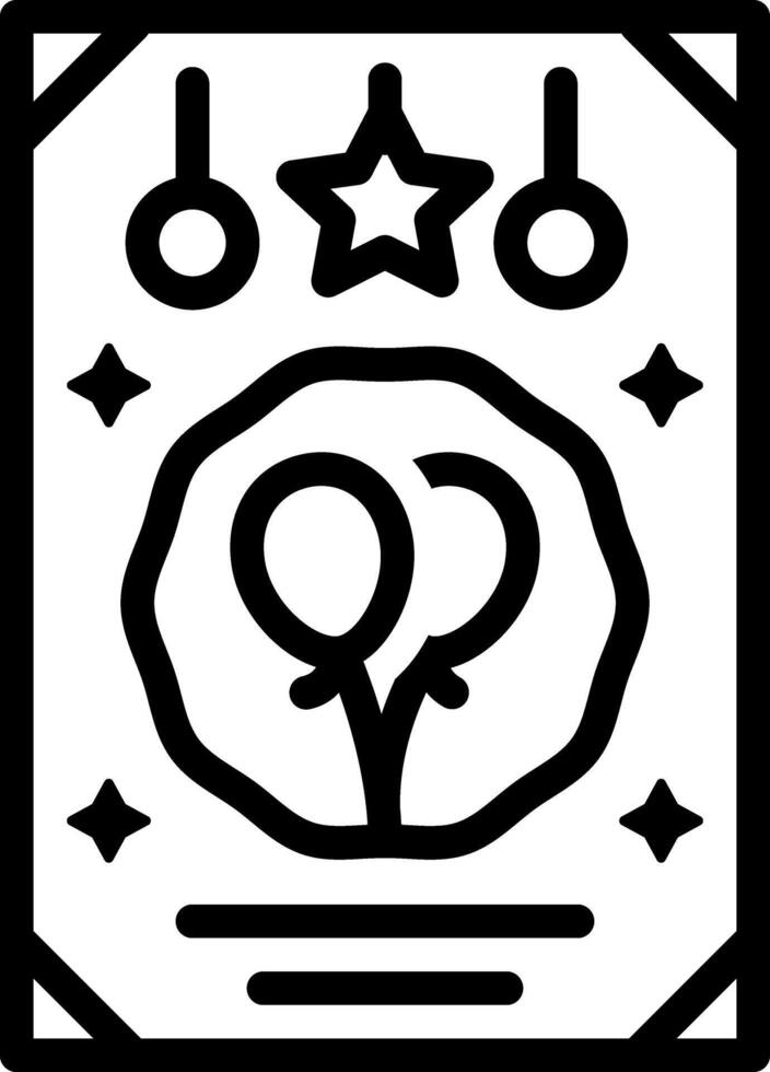Black line icon for card vector