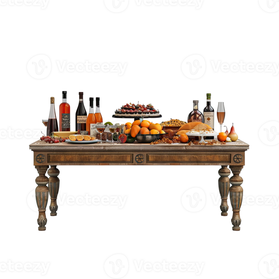 Buffet table full of food png