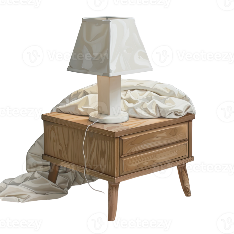 Night stand with lamp png