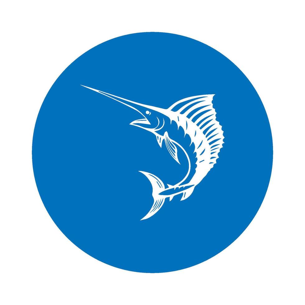 simple bluemarlin fish design vector