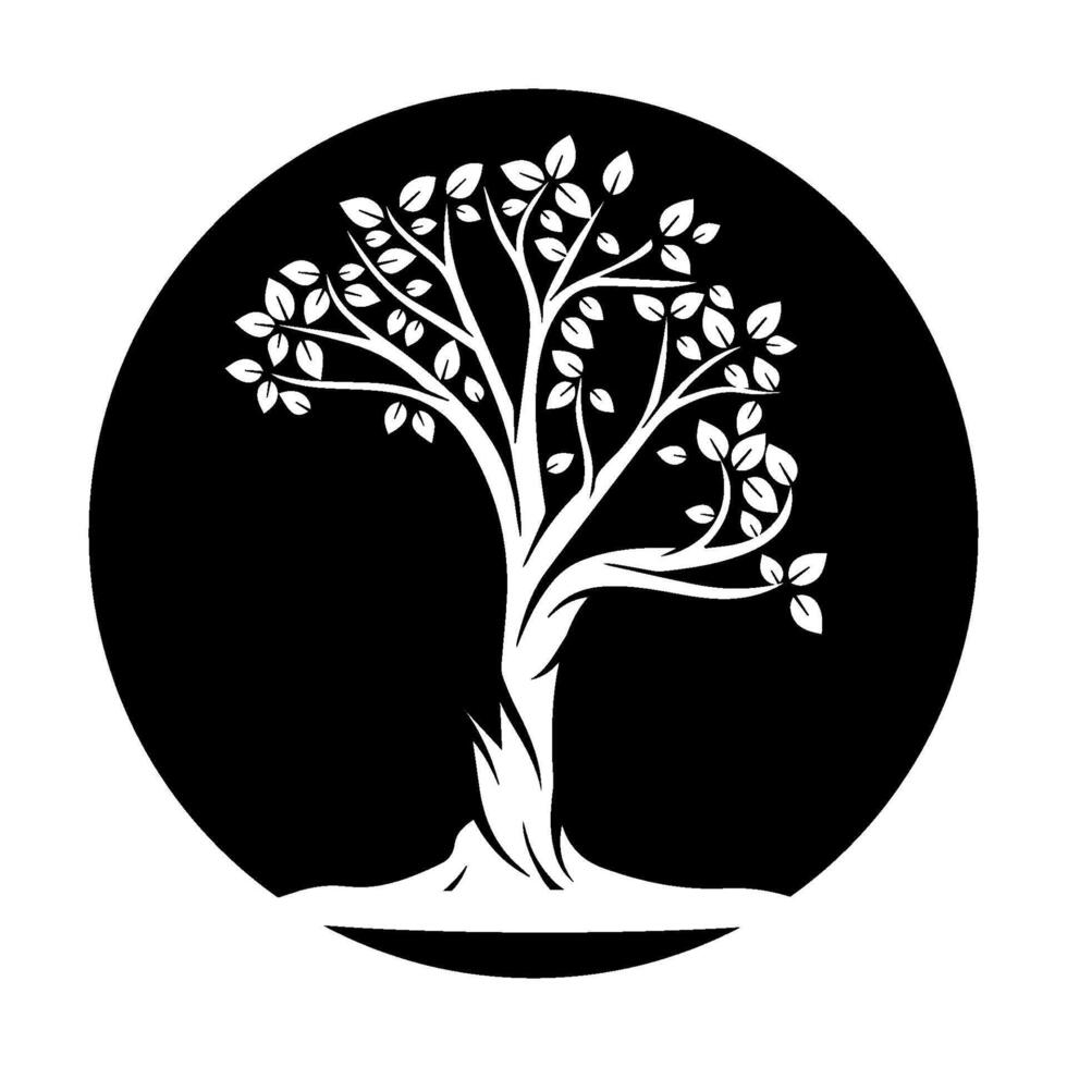 simple tree decor silhouette image vector