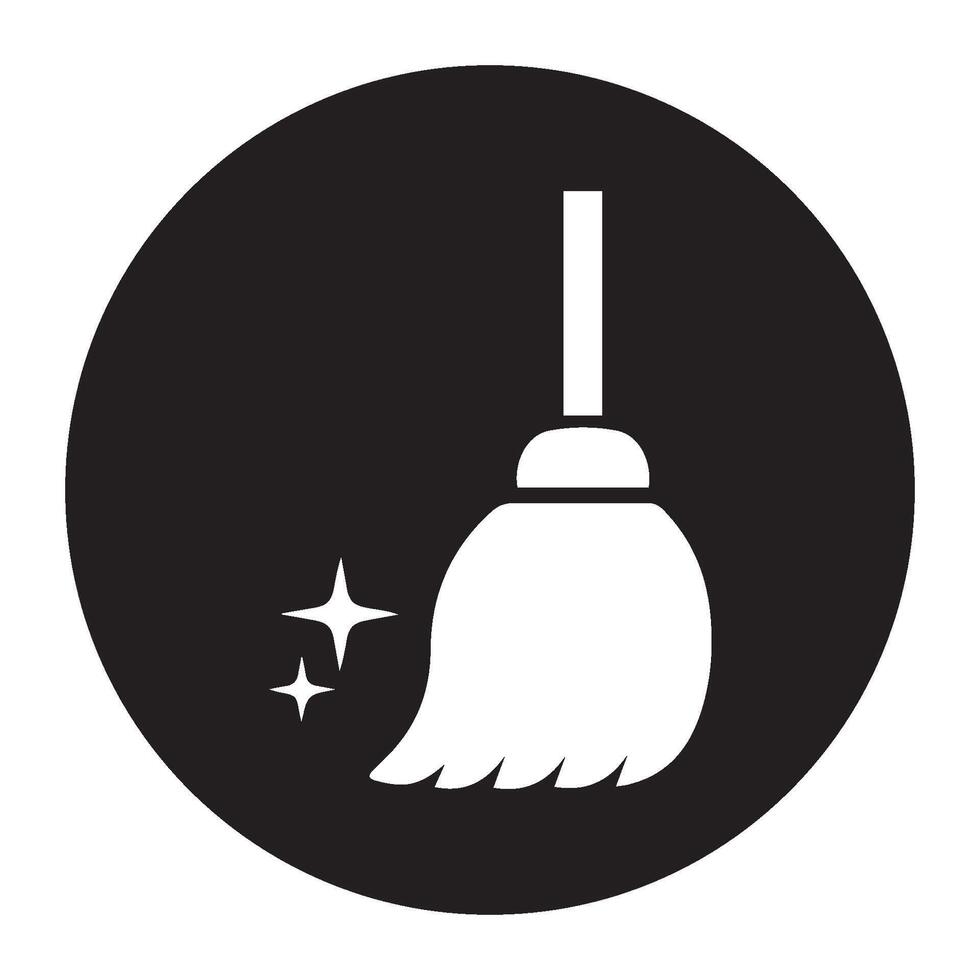 icon of a witch and a flying broomstick vector
