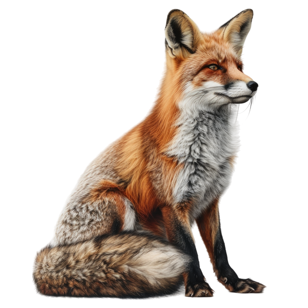 Fox sitting full view png
