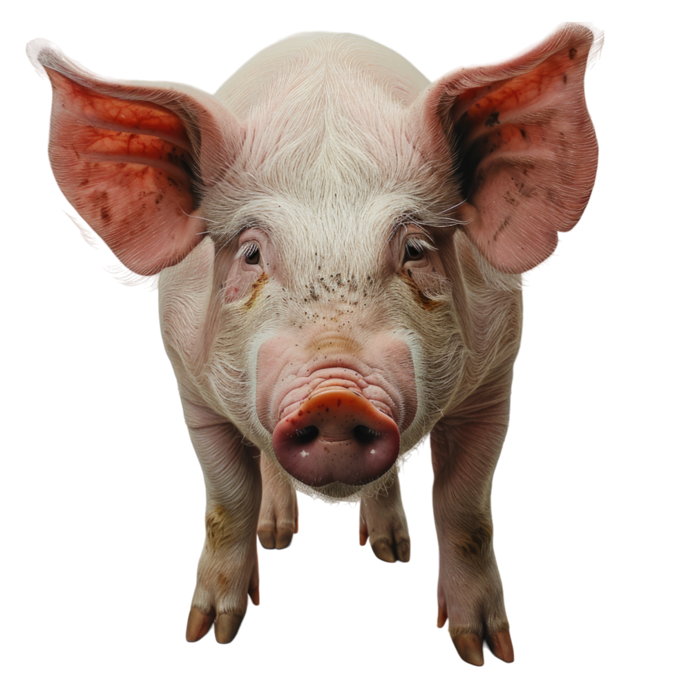 Pig full body view from front png