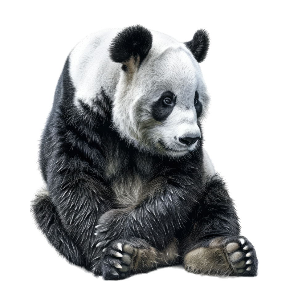 Panda sitting sad png
