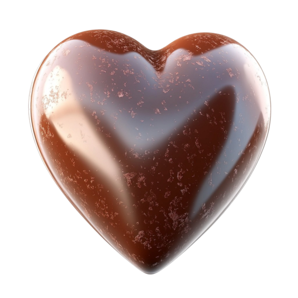Heart-Shaped Chocolate Bar with Glossy Texture png