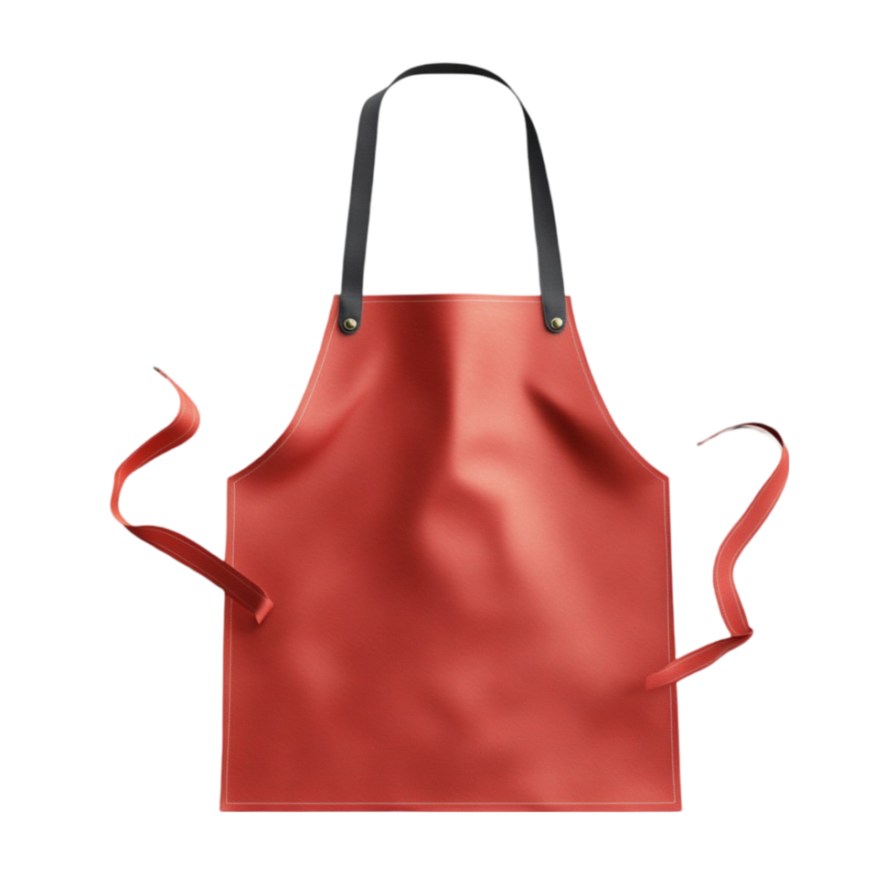 Red Apron with Black Straps and Handles png
